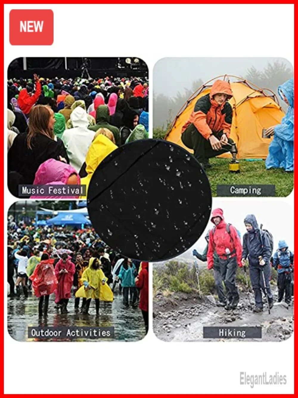 Women's Waterproof Rain Jacket Lightweight Packable Windbreaker Hooded with
